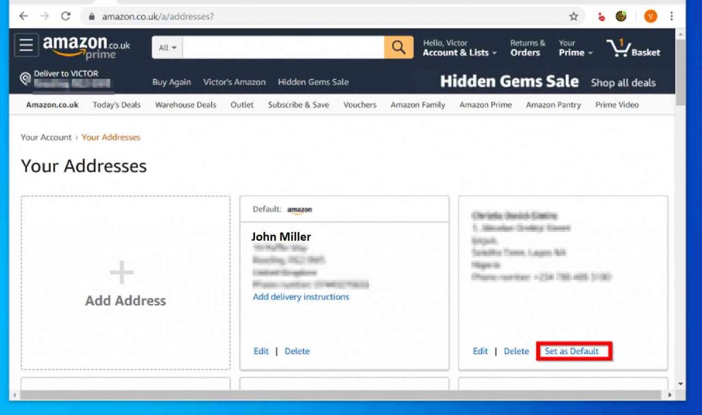 how to change shipping address in amazon.in after placing order