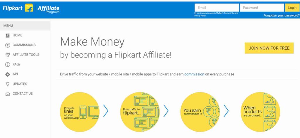 Step 1 Open Flipkart Affiliate Website in your Browser